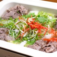 牛薄切り肉で代用　はりはり鍋
