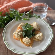 ヘルシー豆腐タルタルで食べる海老フライ