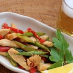 鶏胸肉とアスパラガスのアジアン炒め