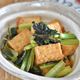 小松菜と厚揚げ豆腐のにんにく醤油炒め煮