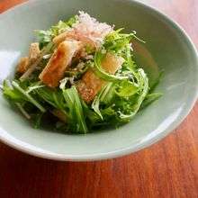 【水菜とサクサク油揚げのサラダ】5分で完成!あともう一品!