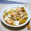 白菜と海老、豚肉のあん炒め