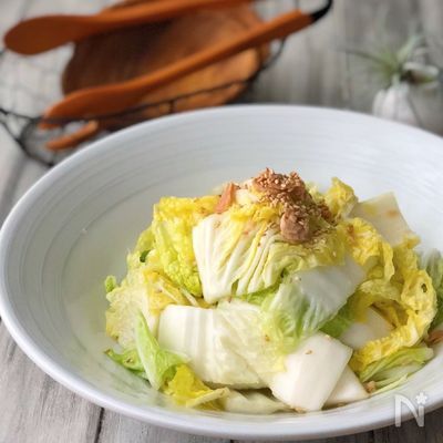 ポリ袋で簡単！＊白菜のツナレモン浅漬けサラダ＊