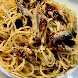 みー助の作ってみた!投稿(オイルサーディンとトマトのパスタ。)