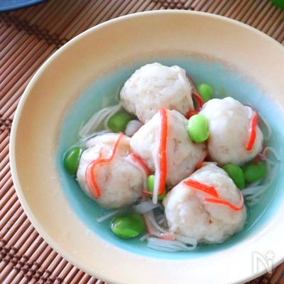 ふんわり柔らか♡さっぱり味！はんぺん鶏団子の白だし餡かけ