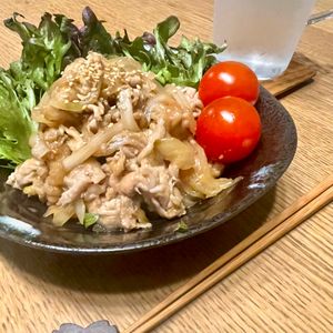 グリーンラテの作ってみた!投稿(豚こま肉のオイスターソース炒め。)