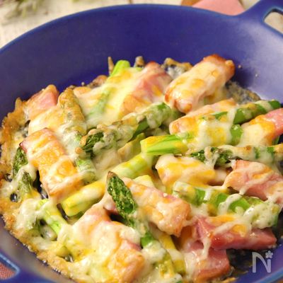 トースターにおまかせ♪アスパラベーコンチーズマヨ焼き