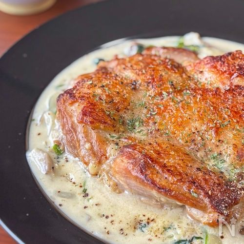 ワンパンで簡単！とろけるチキンの濃厚クリーム煮