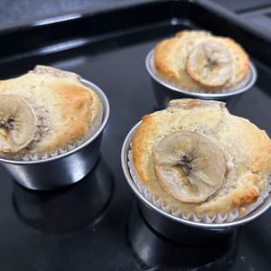 すみさとんの作ってみた!投稿(ふんわりしっとり♡米粉のバナナマフィン【砂糖・バター不使用】)