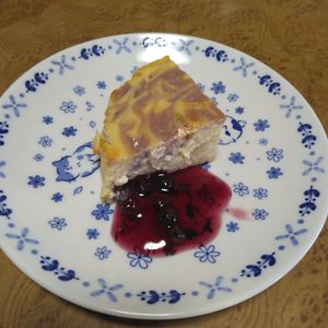 ももの作ってみた!投稿(材料4つ♪マーブルチーズケーキ【砂糖･生クリームなし】)