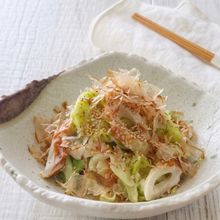 春キャベツとちくわの塩麹レモンマヨ和え