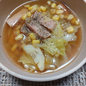 よっこの作ってみた!投稿(【キャベツとハムのとろ旨洋風スープ】キャベツが甘い♡)