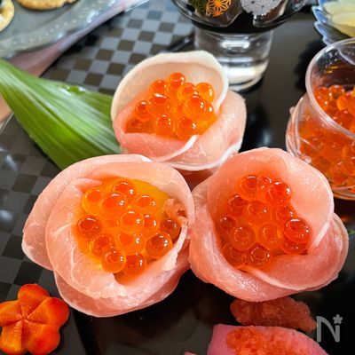 美味しく華やか♪調味料いらず
さつま芋マッシュの生ハム巻き