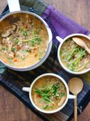 豆苗たっぷりユッケジャン風スープ
【#ピリ辛】