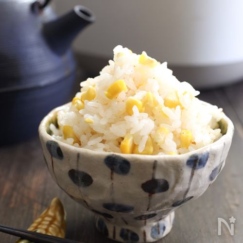 酒と美味しい塩で作る★とうもろこしごはん