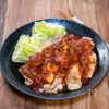 トマトソースたっぷりなガーリック風味のチキンソテー
