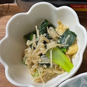 kazuの作ってみた!投稿(【小松菜と油揚げの炒め煮】じゅわ〜と染みる副菜♡作り置きにも)