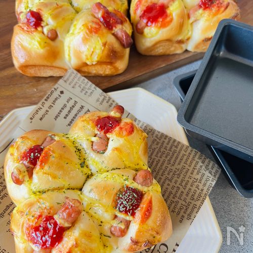 １００均の型で！ウインナーマヨちぎりパン