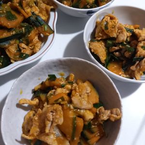 852468の作ってみた!投稿(【かぼちゃと豚肉のニラだれ炒め】ほくほく♡ニラだれで風味UP)