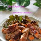 麺つゆとスパイスで☆やみつきな旨さ！豚肉の人参巻きソテー