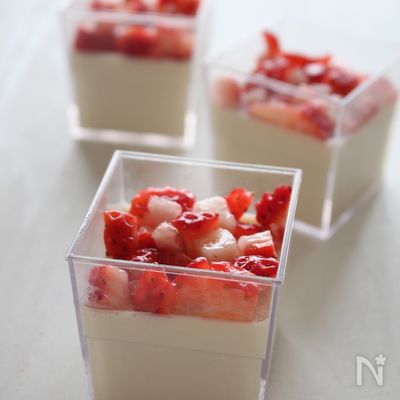 いちごの豆乳パンナコッタ