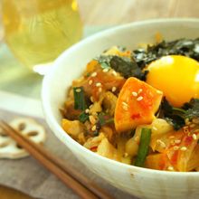 【車麩使用】ヘルシー豚キムチ丼