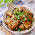 大葉入り♪『茄子の豚肉巻き☆ネギ胡麻ポン酢』