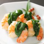 エビのほうれん草巻～柚子胡椒風味～