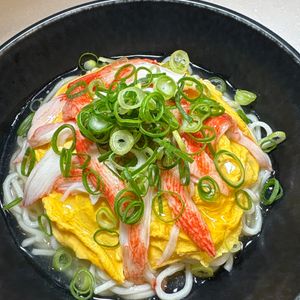 楽ラク手抜キッチン🐶🐾の作ってみた!投稿(レンジで作る！かに玉あんかけうどん)