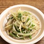 レンジで簡単！もやしと水菜のピリ辛和え