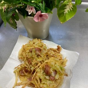 そら・ゆずの作ってみた!投稿(ゴーヤのかき揚げ)