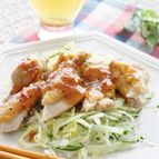 鶏もも肉のソテー、甘辛味噌味