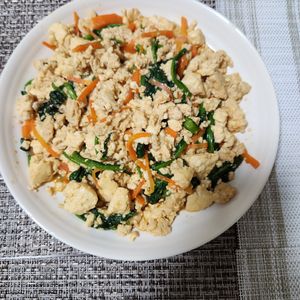 とももの作ってみた!投稿(【韓国風☆炒り豆腐】ご飯に合う！さっとできて彩り◎栄養満点♡)