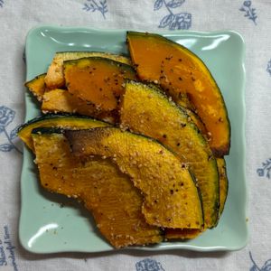 チョビの助の作ってみた!投稿(トースターでほったらかし調理♪かぼちゃのチーズグリル)