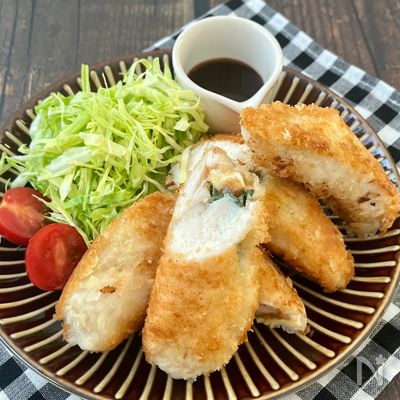 夫絶賛♡『梅しそささみチーズフライ』卵不使用でサクふわ!