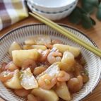 かぶがお口の中でとろけます♡かぶとむき海老のとろみ煮