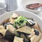 トロトロナスと厚揚げ、サラダチキンのさっと煮