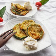 カリッとサクッとズッキーニのピカタ*クリームチーズ添え*
