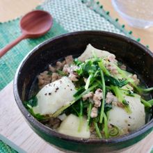 簡単＊豆苗と豆腐の塩麻婆