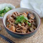 【なすと豚肉の甘辛丼】調味料2つ！忙しい時のぱぱっとご飯