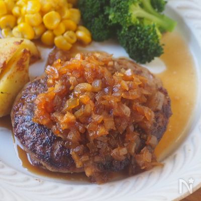 絶品♡和風玉ねぎハンバーグソース