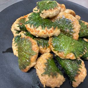 おかちゃんの作ってみた!投稿(ごはんがすすむ♪【大豆つくねの青じそ巻き】)