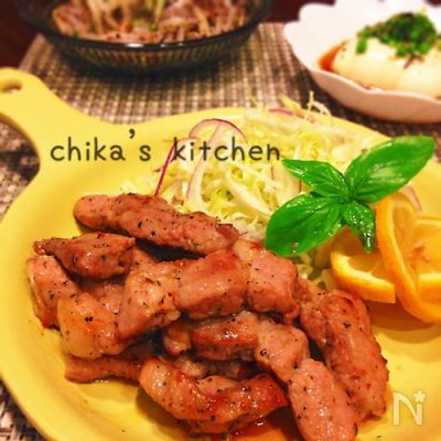 絶品♡漬けたら焼くだけ♪ガーリックバジルのポークソテー♡