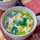 洋食屋さんの味【ほうれん草とふんわり卵のスープ】