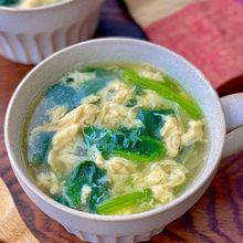 洋食屋さんの味【ほうれん草とふんわり卵のスープ】