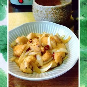 チョロリスの作ってみた!投稿(【鶏むねと新たまの甘酢南蛮炒め】ピリッと甘酸っぱいたれで♪)