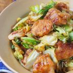 春キャベツと胸肉のにんにく醤油炒め