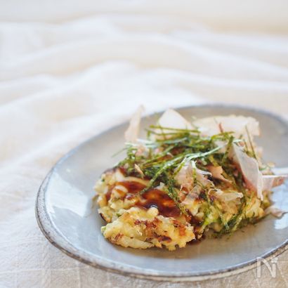豆腐でふんわり、白菜とチーズのお好み焼き