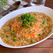 包丁不要!10分でぱぱっと簡単「甘酢あんかけカニ玉えのき丼」