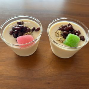 こむぎの作ってみた!投稿(きな粉ミルクプリン)